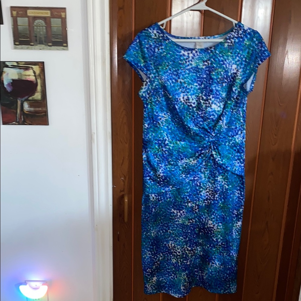 Vintage Vibrant Blue Women's Midi Dress